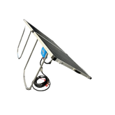 Rear view of Sasquatch 220W folding solar panel kit highlighting the Victron MPPT 75/15 charge controller with Bluetooth